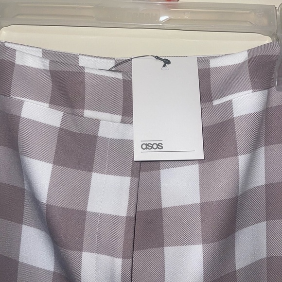 NWT Asos  Design Lavender & White Gingham Slim Suit Pants Women Size 10 US - Picture 6 of 10